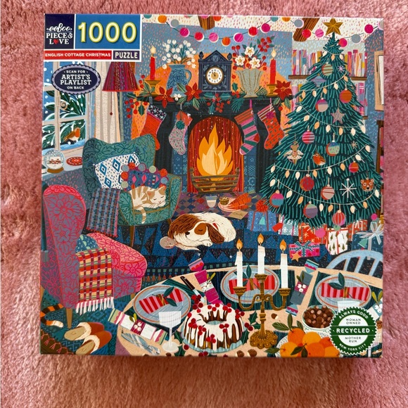 Eeboo English Cottage Christmas 1000 piece puzzle - Picture 1 of 4